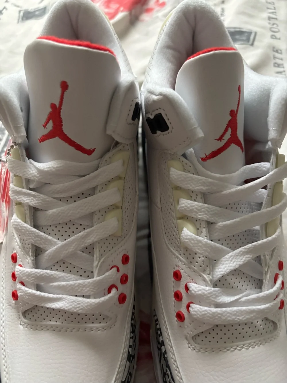 Jordan Men’s White and Red Retro Basketball Sneakers